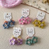 New cute flower-colored fabric children's hair tie for spring 2025, sweet and fresh high-elasticity rubber band headwear for little girls Application Scenario